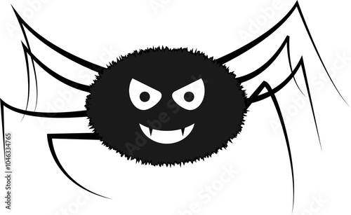 Black Spider With Scary Fangs