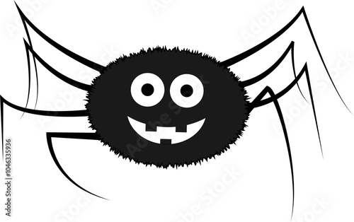 Cute Black Spider And Eight Little Legs