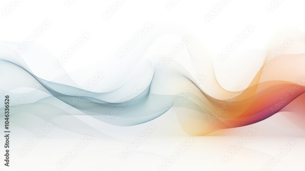Dynamic, blurred sound wave patterns stretching across a white background, Dynamic, blurred sound wave patterns stretching across a white background,