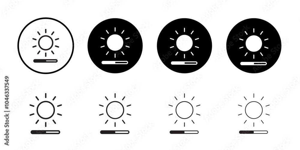 Brightness icon Simple thin outline Brightness icon Simple thin outline