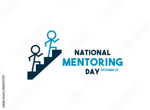 National Mentoring Day. October 27. Flat design vector. White background.