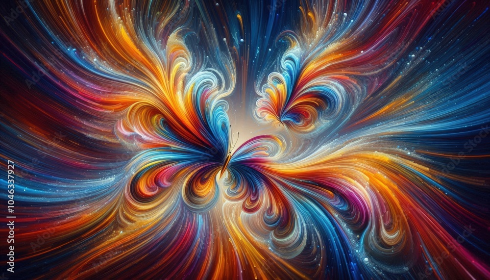 Fototapeta premium Colorful Butterfly Background Abstract Art