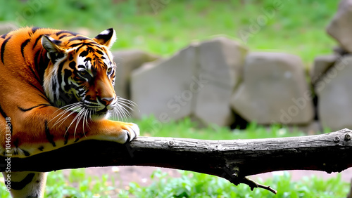 Sumatran tiger, photographed on Zoo in Frankfurt am Main, Germany. Picture made in 2009.