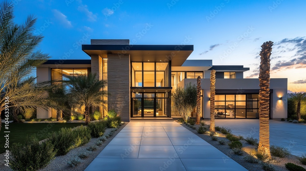 A stylish minimalist house nestled in a natural scenery. A stylish minimalist house nestled in a natural scenery.