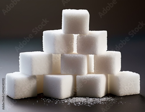 積み重なった角砂糖（piled up sugar cubes）
 photo