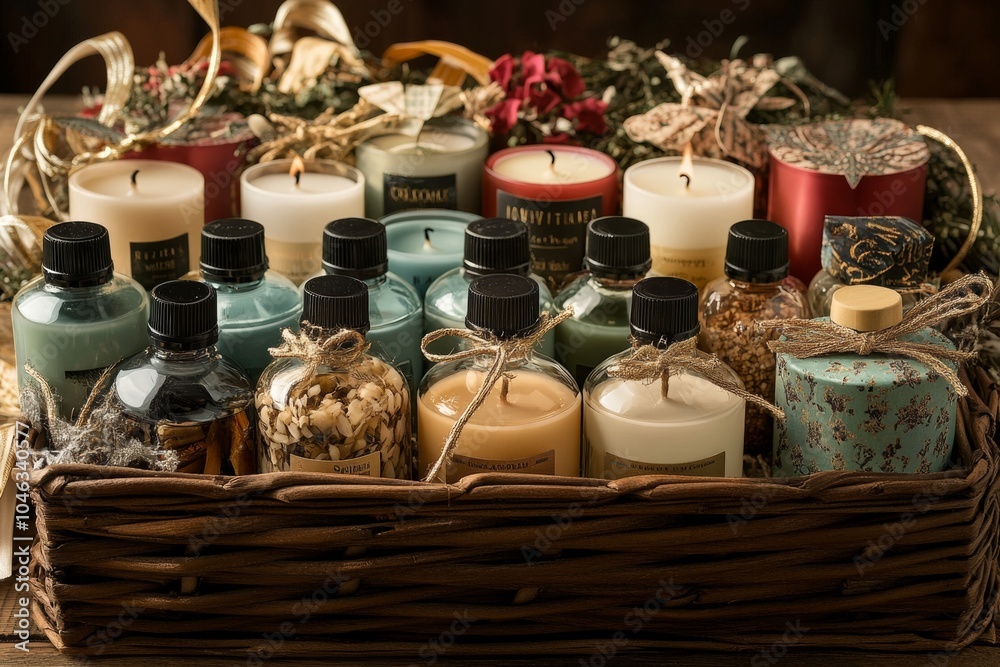 Luxurious Gift Basket with Scented Candles and Home Fragrance Products Luxurious Gift Basket with Scented Candles and Home Fragrance Products
