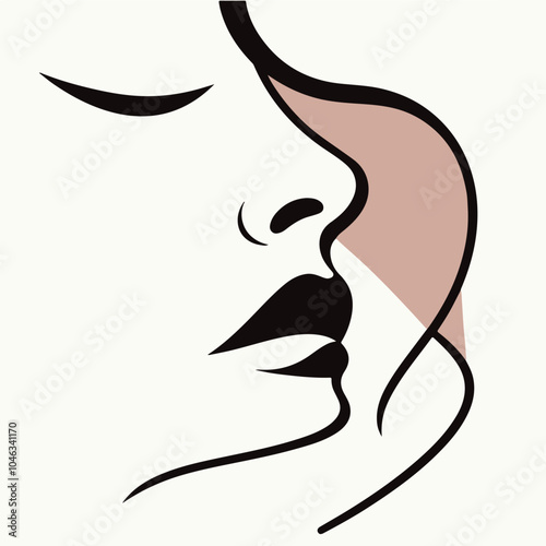 Silhouette of lips and nose of a lady