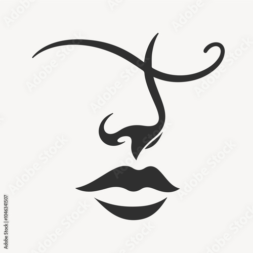 Silhouette of lips and nose of a lady