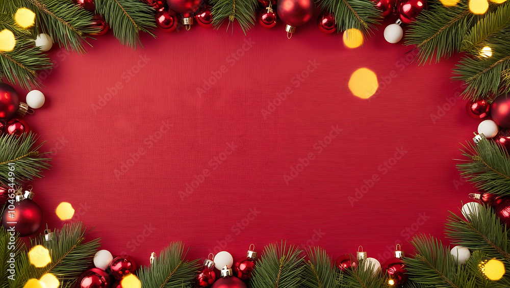 Red Christmas Background with Red Ornaments and Copy Space, celebration background, Christmas greeting background.
Red Christmas Background with Red Ornaments and Copy Space, celebration background, Christmas greeting background.
