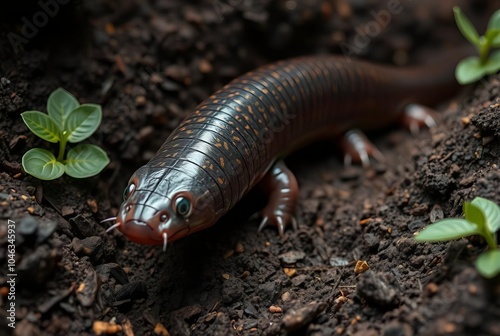 Mega Caecilian A massive caecilian with exceptional burrowing sk photo