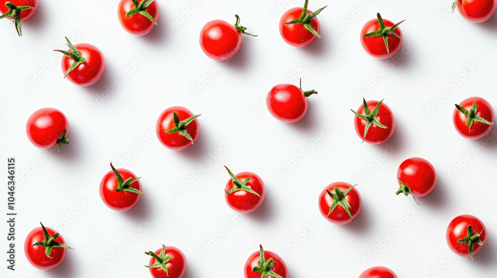 pattern of the tomatos on plain white background pattern of the tomatos on plain white background
