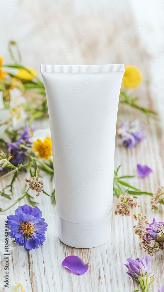 Sleek White Tube Mockup for Skincare Cream – Modern Cosmetic Packaging Sleek White Tube Mockup for Skincare Cream – Modern Cosmetic Packaging