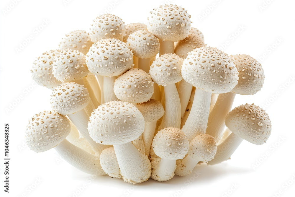 Shimeji mushroom, white beech mushrooms, isolated on white background, clipping path, full depth of field Shimeji mushroom, white beech mushrooms, isolated on white background, clipping path, full depth of field