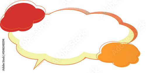 Speech bubble, cartoon, cute, cloud, put words, pop, poster