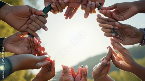 handspeople holding circle group teamwork person support friendship togetherness team partnership business hand cooperation community oneness meeting friends adult woman stack collaboration female co