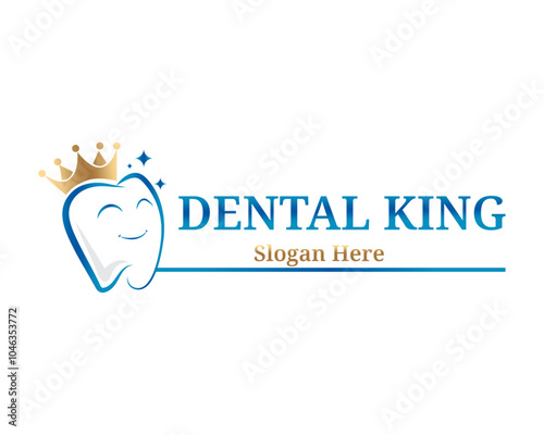 dental clinic tooth logo with smile dental design vector illustration linear style
