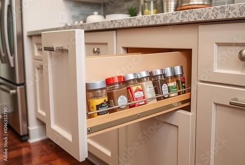 Smart Kitchen Storage A kitchen with innovative storage solution