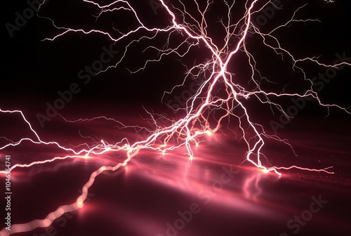 Waves of static electricity crackling across various surfaces