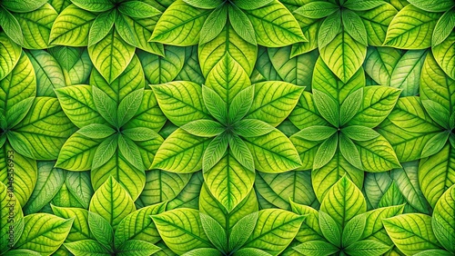 Abstract Green Leaf Floral Pattern for Wallpaper Background, Nature Inspired Design, Vibrant Green Tones, Textured Surface, Eco-Friendly Aesthetic, Perfect for Home Decor