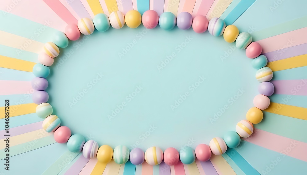 Obraz premium Pastel Candy Frame on a Colorful Background