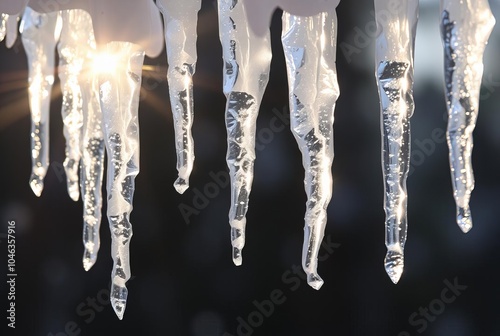 Ice Shard Hanging crystals that look like icicles with light ref photo