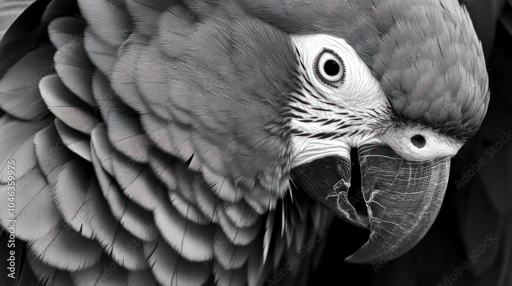 Fototapeta premium Intricate Feathers of the African Grey Parrot