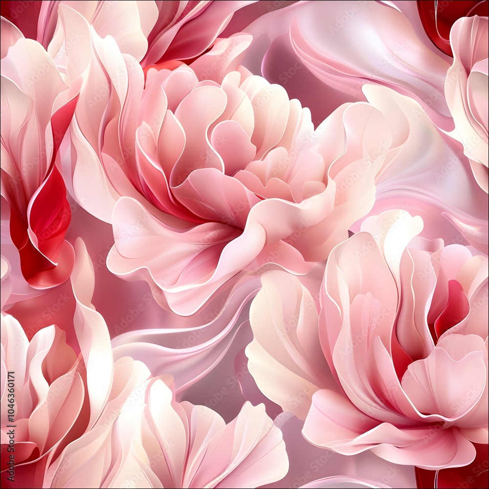 Peony (Wealth, Honor)_
A luxurious abstract design made of peony petals in soft pinks and reds.