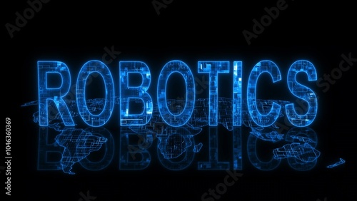 3d robotics text technology earth map glow photo