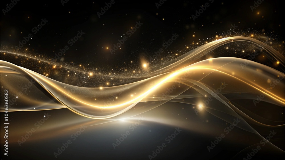 Gold luxury background with a black and white, line, wave, curve, elements and light ray effect decoration, and bokeh. Gold Abstract Wave Line Luxury Background Gold luxury background with a black and white, line, wave, curve, elements and light ray effect decoration, and bokeh. Gold Abstract Wave Line Luxury Background