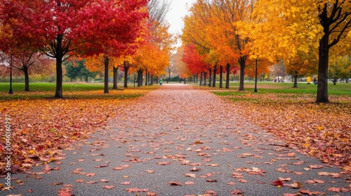 Autumn Foliage in a Park