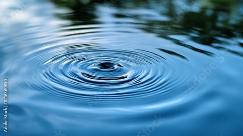 Water ripples: Gentle ripples spreading out on a water surface, created by a breeze or an object, capturing the delicate motion of water. photo