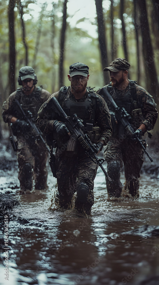 Fototapeta premium Soldiers in action