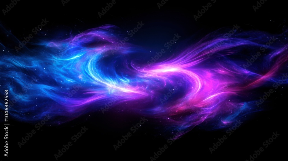 An abstract cosmic energy cloud dances in vibrant blues and purples, creating intricate patterns that glow like a nebula, seamlessly blending against the deep black of space. An abstract cosmic energy cloud dances in vibrant blues and purples, creating intricate patterns that glow like a nebula, seamlessly blending against the deep black of space.