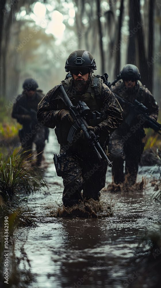 Soldiers in action