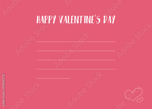 Pink vector postcar. Vector illustration for Valentine's day. Object of web design. photo