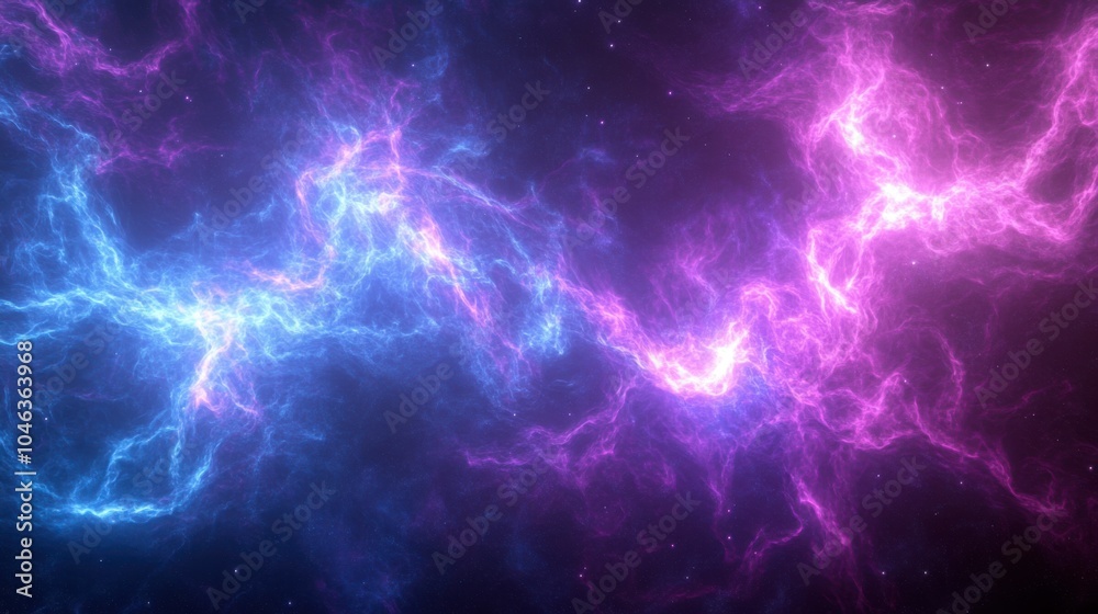 An abstract cosmic energy cloud dances in vibrant blues and purples, creating intricate patterns that glow like a nebula, seamlessly blending against the deep black of space. An abstract cosmic energy cloud dances in vibrant blues and purples, creating intricate patterns that glow like a nebula, seamlessly blending against the deep black of space.