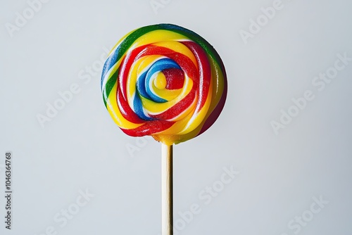 Colorful lollipop isolated on white background, full depth of field, clipping path