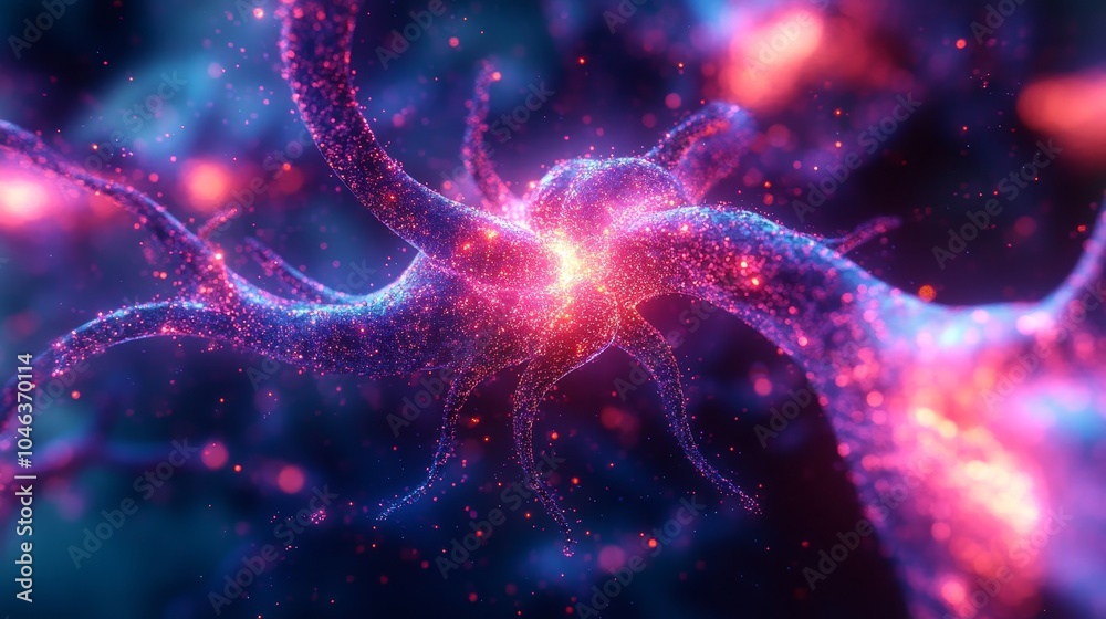 Close-up of a vibrant fractal light brain illustration, neural synapses glowing, showcasing cognitive research, educational assessment, and learning potential Close-up of a vibrant fractal light brain illustration, neural synapses glowing, showcasing cognitive research, educational assessment, and learning potential