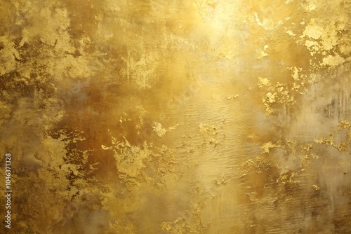 Elegant Gold Foil Texture with Distressed Finish and Grunge Metallic Surface