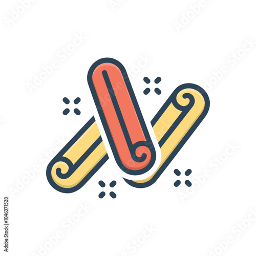 Color illustration icon for cinnamon