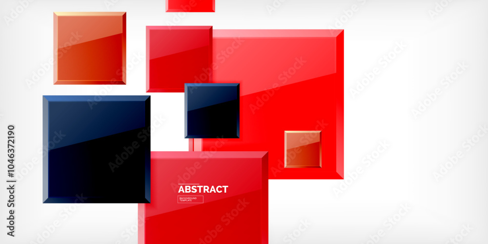 Fototapeta premium Colorful squares with reflections abstract background design. Vector Illustration For Wallpaper, Banner, Background, Card, Book Illustration, landing page