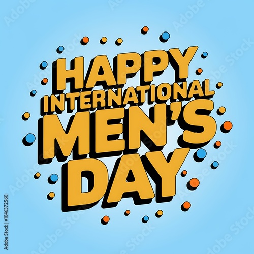 Happy International Men's Day Greeting with Colorful Dots photo