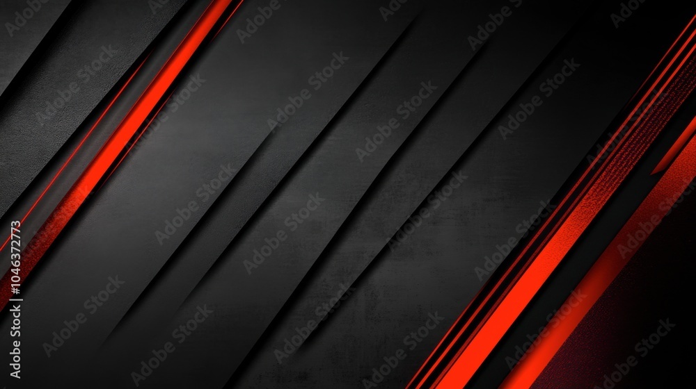 A smooth matte black canvas is adorned with vibrant neon red lines in a mesmerizing abstract pattern. The design offers clean space for text, showcasing a striking minimalistic aesthetic. A smooth matte black canvas is adorned with vibrant neon red lines in a mesmerizing abstract pattern. The design offers clean space for text, showcasing a striking minimalistic aesthetic.