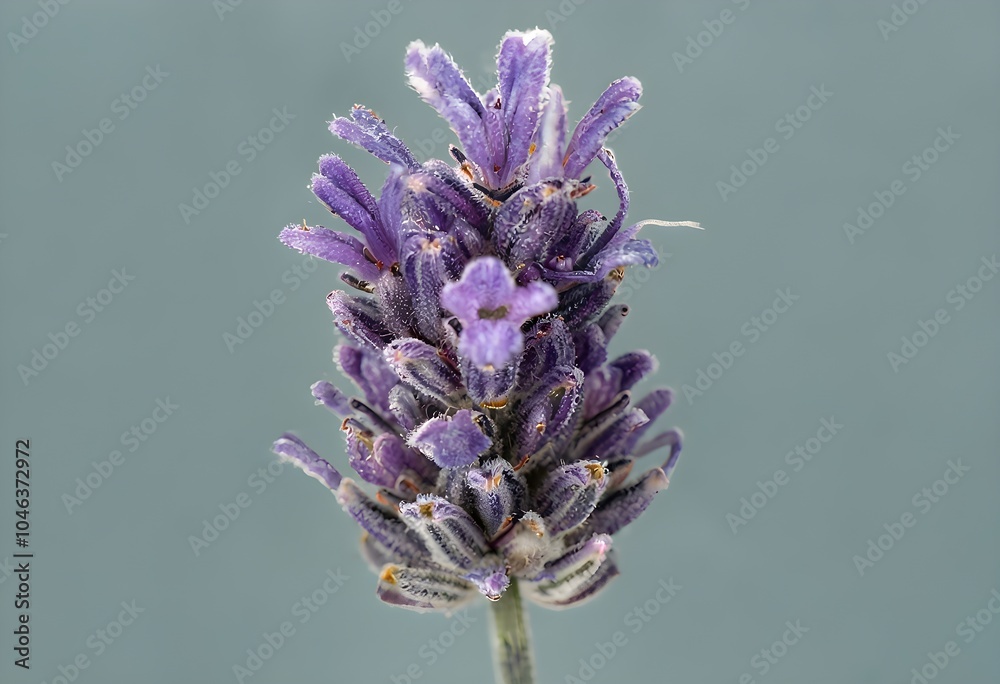 Detailed macro of a lavender flower (Lavandula angustifolia) Detailed macro of a lavender flower (Lavandula angustifolia)