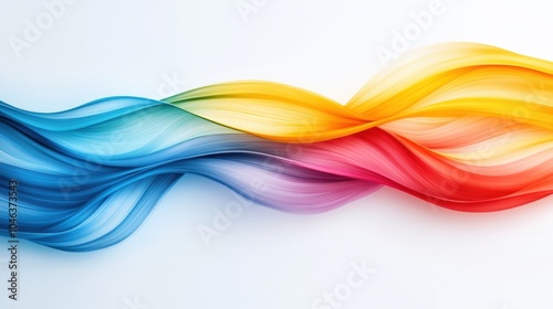 A vibrant wave of colorful gradients flows gracefully across a light background, evoking a sense of motion and creativity.