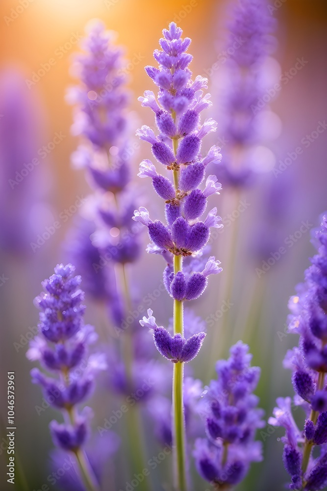 Obraz premium Detailed macro of a lavender flower (Lavandula angustifolia)