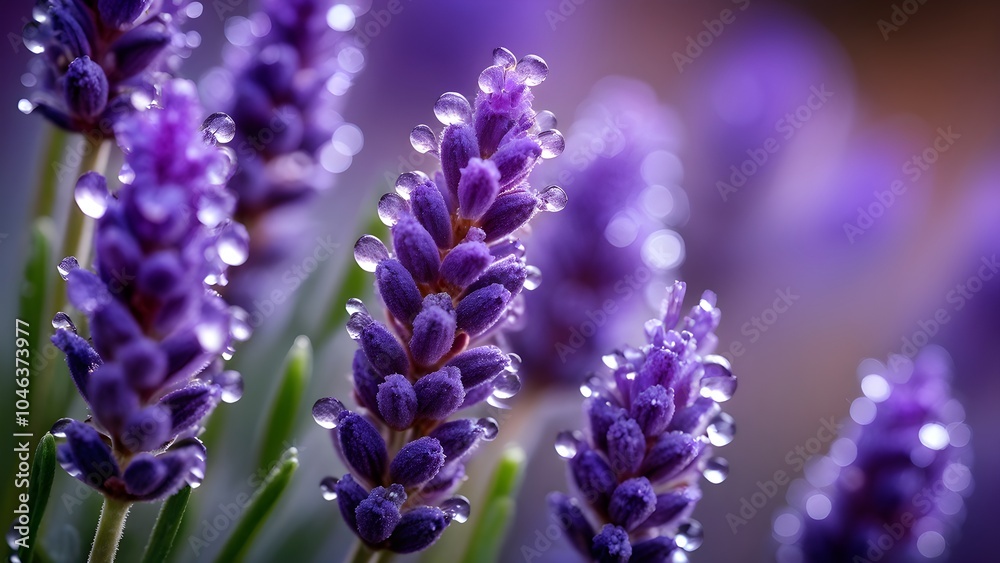 Detailed macro of a lavender flower (Lavandula angustifolia) Detailed macro of a lavender flower (Lavandula angustifolia)