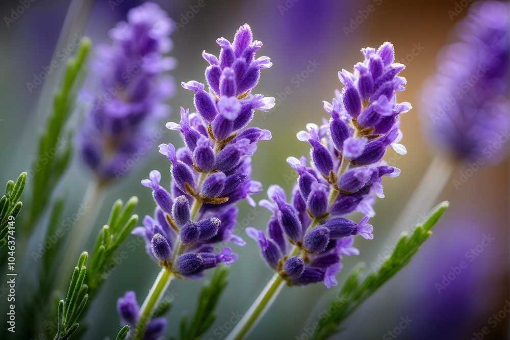 Fototapeta premium Detailed macro of a lavender flower (Lavandula angustifolia)