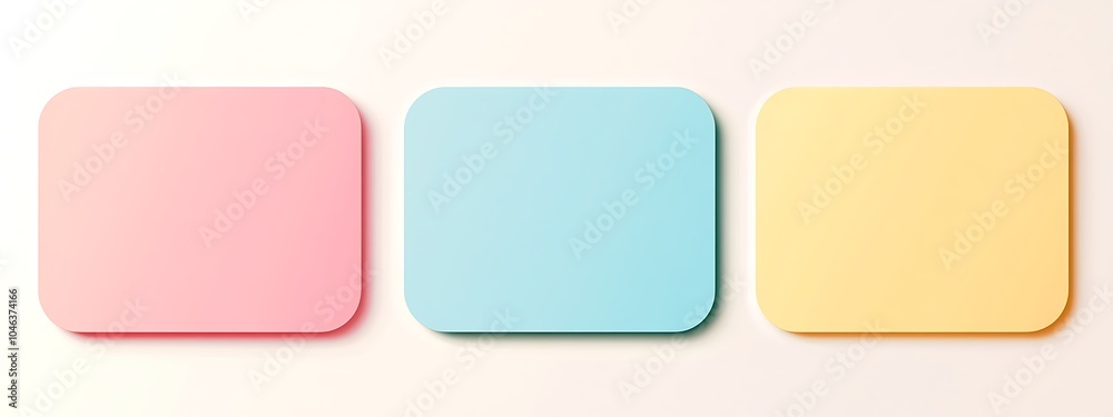 Blank banners in different colors design, each with rounded corners and a white background design. The banners should have thin borders at the top to make them look like tags or label design Blank banners in different colors design, each with rounded corners and a white background design. The banners should have thin borders at the top to make them look like tags or label design