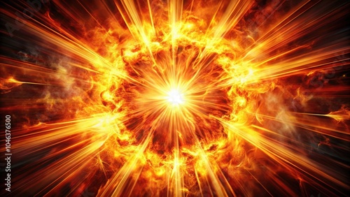 Explosive burst of fiery energy light casting dynamic shadows, explosion, flame, energy, light, dynamic, shadows, bright